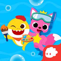 碰碰狐鯊魚寶寶填色游戲